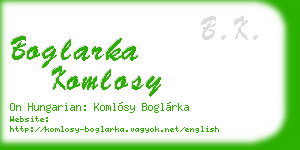 boglarka komlosy business card