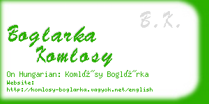 boglarka komlosy business card